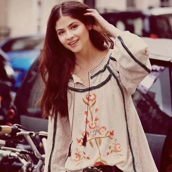 Free People Tiger Lily Embroidered Blouse - Picture 2 of 8